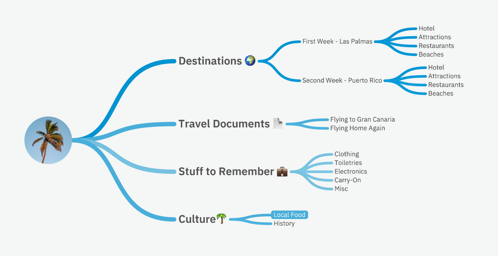 travel agency mind map